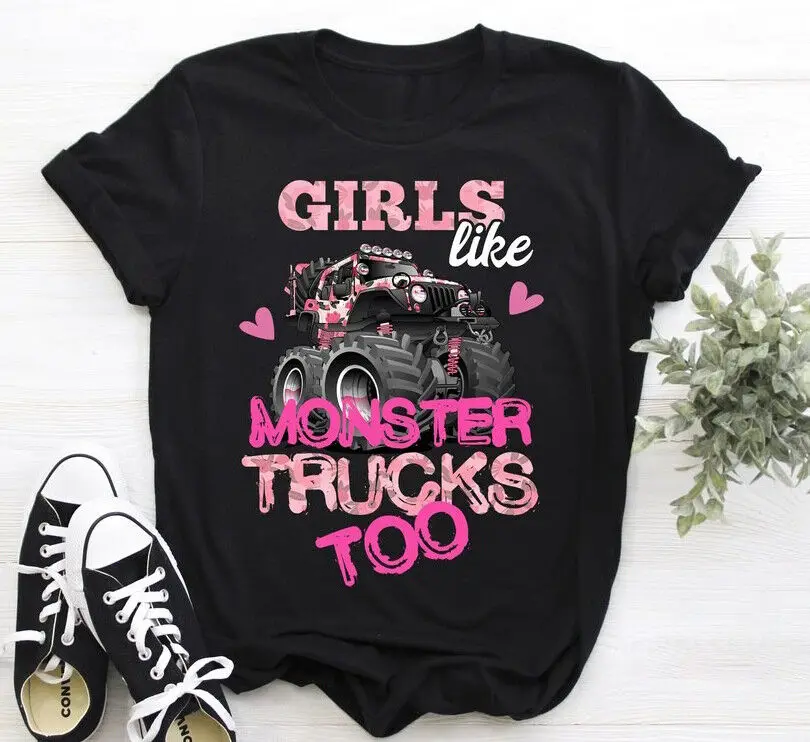 T-Shirt Amante Dell'Auto Monster Truck, Monster Jam Trucks Crushing Cars Adrenal Rac