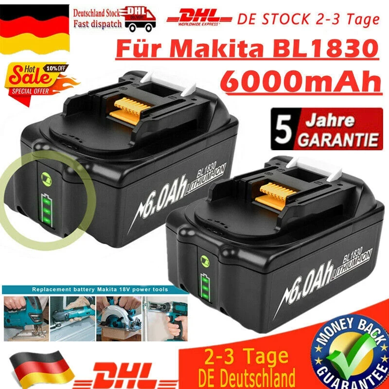 2X 18V 9,0Ah Remplacement pour Makita Batterie 18V BL1850B BL1850 BL1860B  BL1860 BL1840 BL1845 BL1835 BL1830 BL1815 LXT-400 avec indicateur