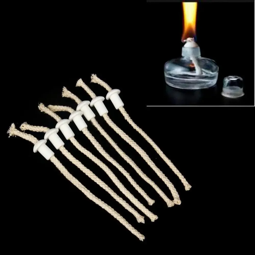 7each Alcohol wick cotton 5x15cm/21cm+porcelain wick cotton lamp oil burner alcohol rope DIY physical mate