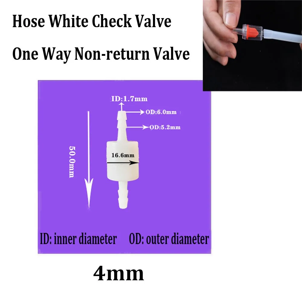 One Way Valve 1Pcs 4/6/8/10/12mm Plastic Non-Return Fluids Check For Fuel Gas Liquid Home Improvement Parts