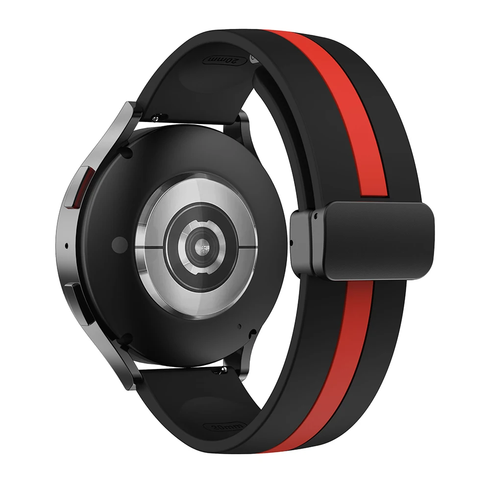 Silicone Magnetic Bracelet Strap, 20mm/22mm, in Black