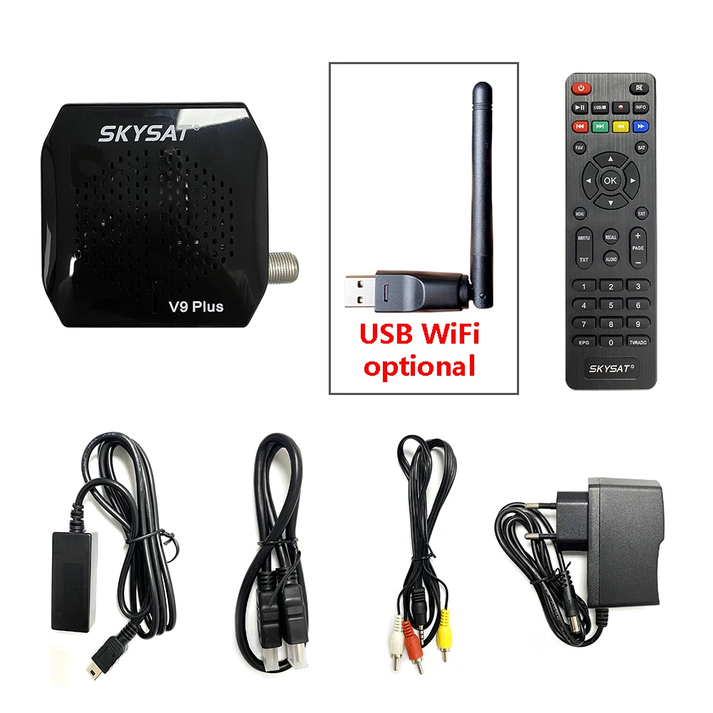 SKYSAT-Récepteur satellite V9 Plus HD, Super Mini DVBS2, prise en charge  CS, WiFi, 3G, PVR, V9 +