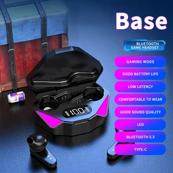 Next - Gen TWS Wireless Earphones: Low Latency Gaming Headset with Mic (Base - Black)