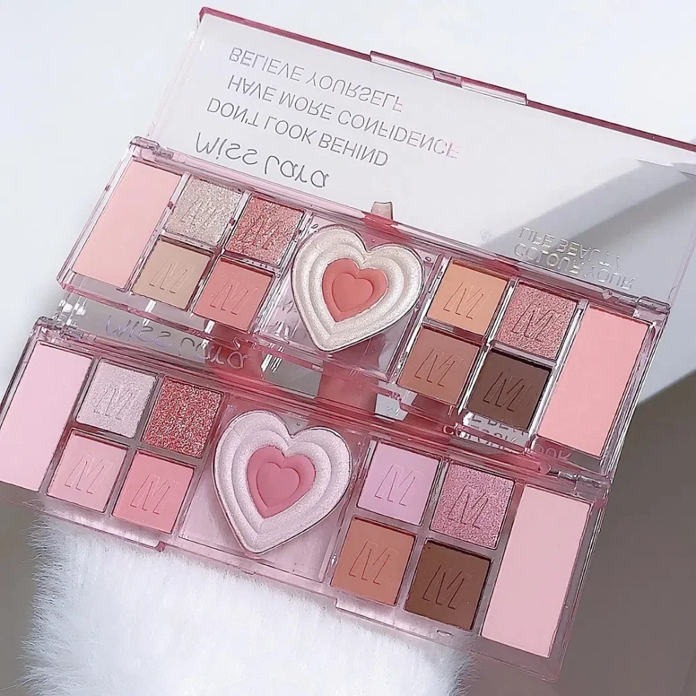 Eye shadow eye shadow plate 12 Colors Love highlighting eyeshadow blush palette professional multi-purpose cosmetic eyes mineral pigment powder makeup plate