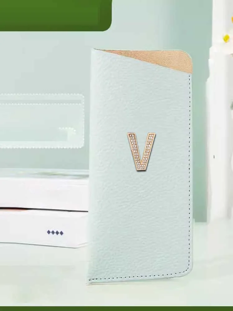 

Customized Sunglasses Protective Bag PVC Leather Compact Stylish Personalized Customer Name Pastel Striped: Letter Decor