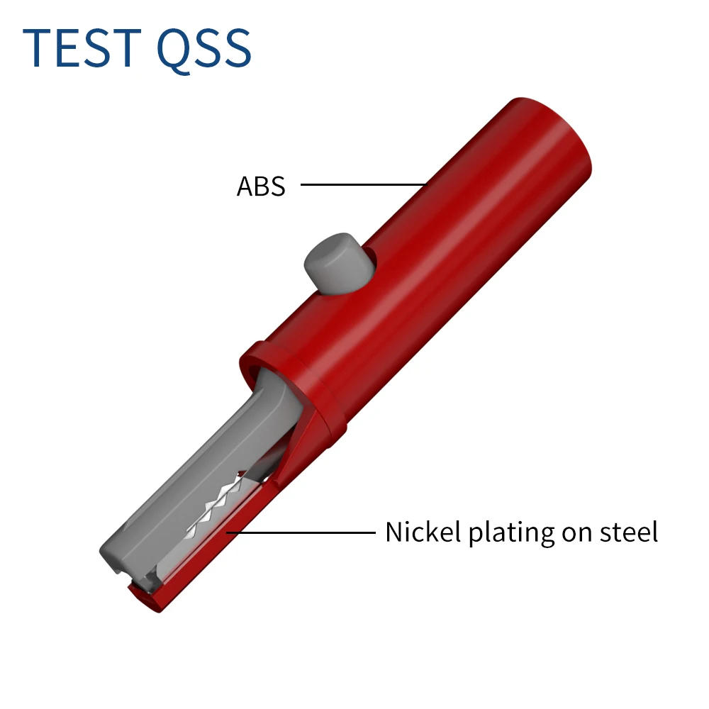 QSS 51mm Alligator Clip DIY Push Button Type Full Protective Insulated Electrical Clips Q60030