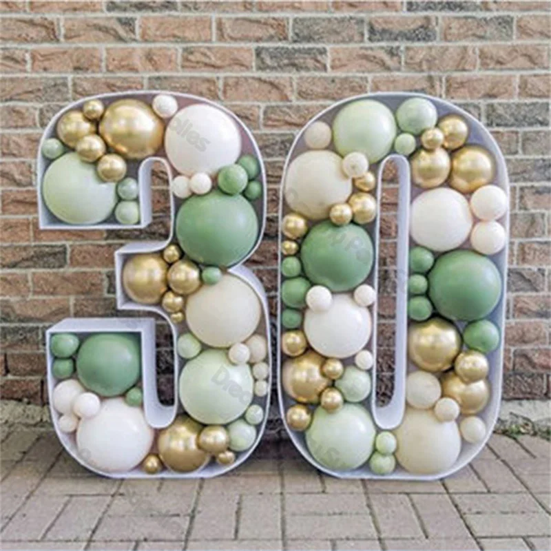 

73cm Large Number 0-9 Mosaic Balloons Frame Balloon Filling Box Kid Adult Birthday Party Anniversary Wedding Backdrop Decoration