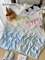 Beiyingni French Elegant Satin Mermaid Skirt Women Spring Summer Lace Patchwork Pack Hip Long A-line Skirts Office Ladies Faldas - Image 4