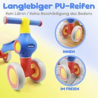 Vélo d'équilibre anti-basculement pour bébé de 12 à 36 mois, vélo pour tout-petits à 4 roues sans pédales avec siège réglable, roues silencieuses, jouet à roulettes pour intérieur et extérieur pour garçons et filles 6