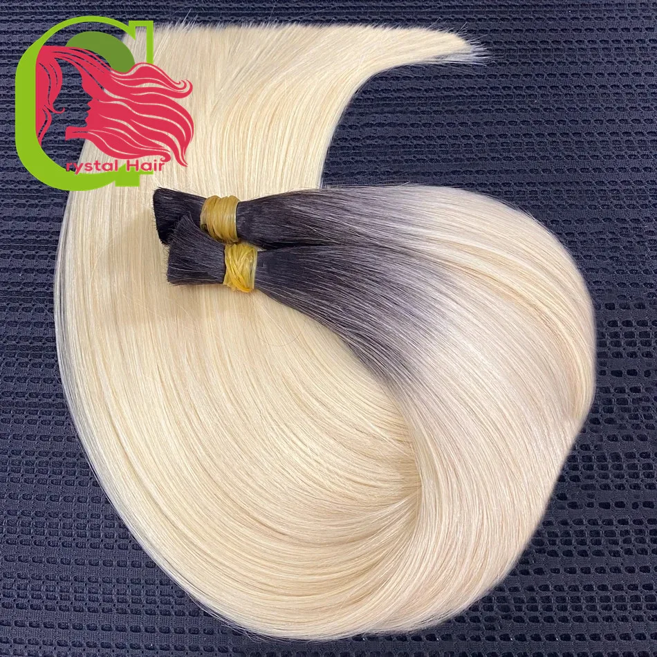 Ombre Straight Bulk Braiding Hair 100% Brazilian Virgin Remy Human Hair Extensions 613 Blonde Color Natural Piece human hair extensions