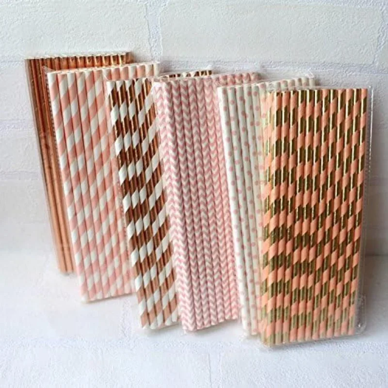 Disposable Paper Straws 150 Pieces Biodegradable Drinking Paper Straws