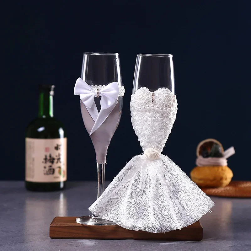 Wedding Champagne Glasses Groom Bride Stemware Glasses glass drinkware