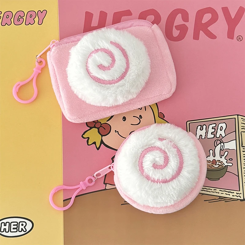 itariaCC88 soiCute Kamaboko Cartoon Girl Heart Coin Purse Plush Earphone Bag Coin Organizer Pouch Backpack Charms – Detail 3