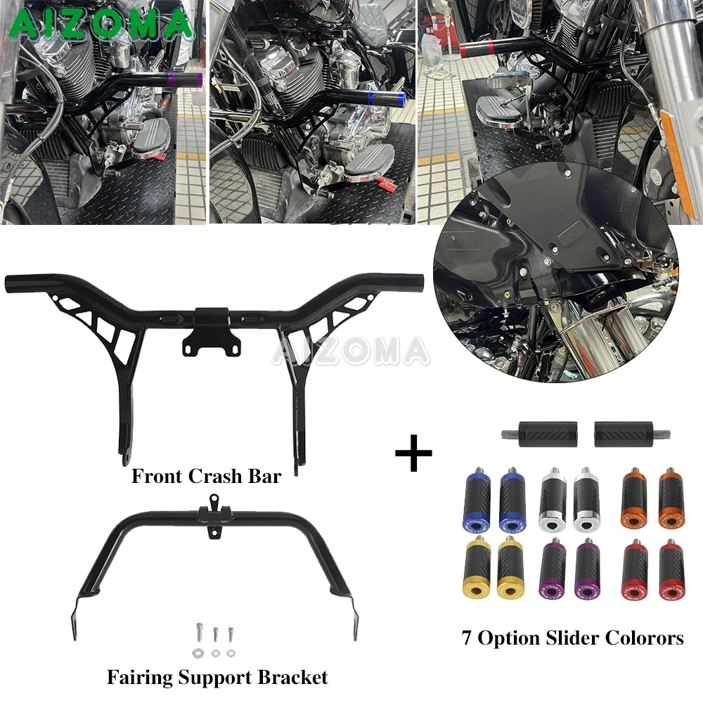 Harley Road Glide Chopped Engine Guard 1-1/4 고속도로 크래시 바 및 페어링 지지 브래킷은 FLTR FLTRX FLTRXS FLTRXST에 적합합니다.