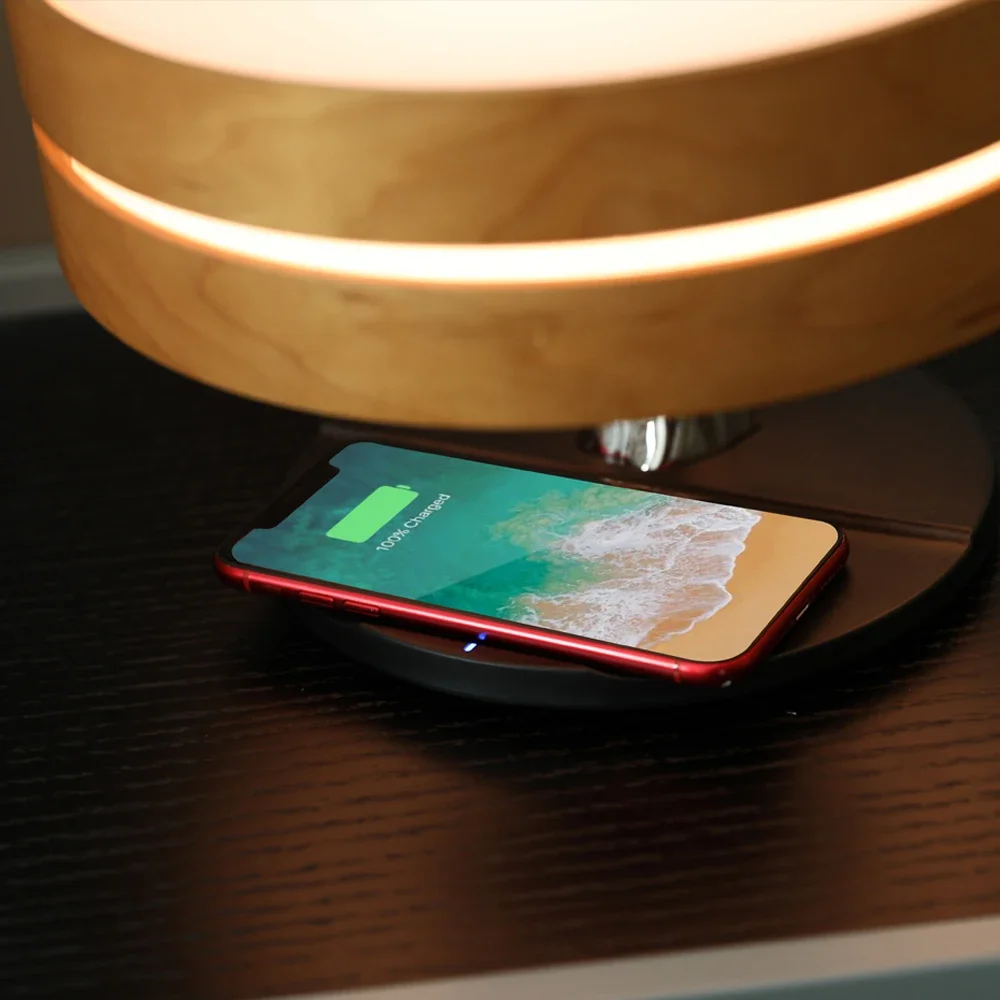 Hot-selling Smart Home Bedroom Gadgets Bedside LED Lamp Wireless Charger and Bluetooth Speaker Night Lamp Reading Ambient Lamps 4
