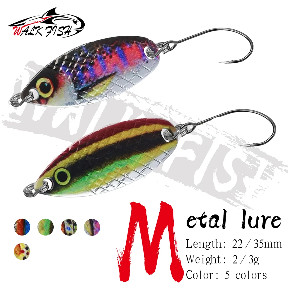 Walk Fish 5Pcs 2G 3G Metal Spinner Lure Ultralight Metal Bait Trota Luccio Bass Lake Spinning Hard Bait Fishing Carp Fishing Pesca