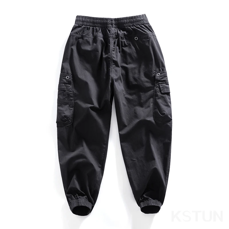 Men Cargo Pants Elastic Waist Loose Jogger Male Casual Harem Pants Sweatpants Tapered Sports