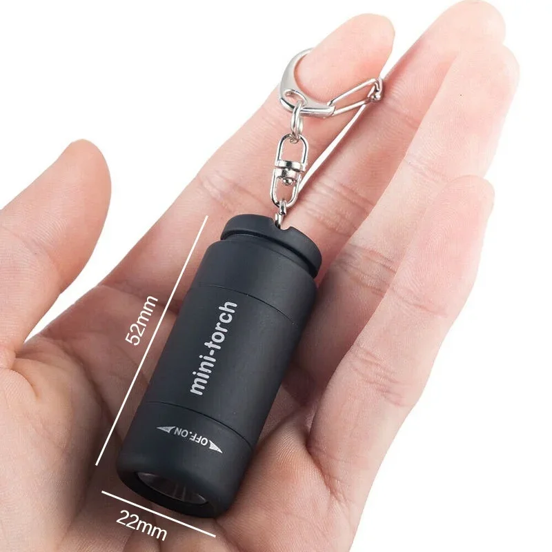 Compact Waterproof USB Rechargeable LED Keychain Flashlight