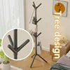 Tree Branches Solid Wood Clothes Hanger Bedroom Floor Coat Rack Home Single Rod Bag Shelf Stable Load-bearing Coat Hat Stand New 1