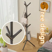 Tree Branches Solid Wood Clothes Hanger Bedroom Floor Coat Rack Home Single Rod Bag Shelf Stable Load-bearing Coat Hat Stand New 1