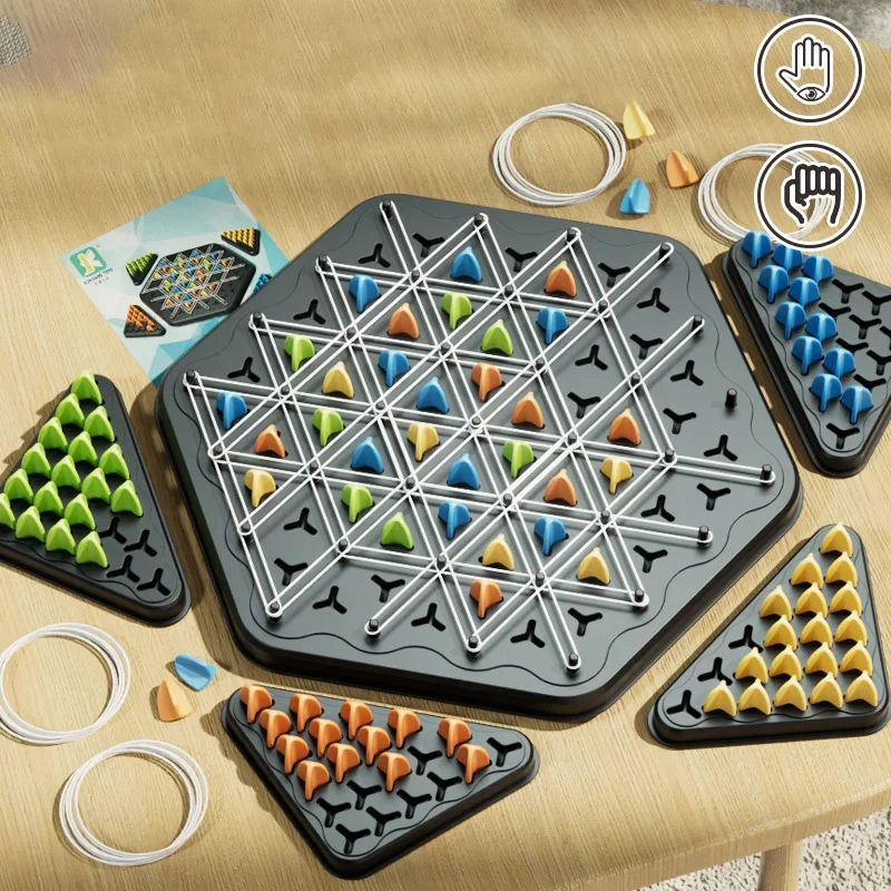 Geometric Chain Chess Puzzle Triangle Chess Desktop Game Parent Child Thinking Exercise Family Gathering Board Game Toys Gift 2