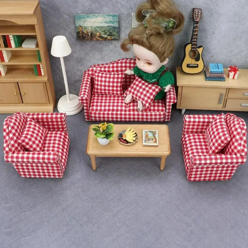 Mini 1:12 Dolls Sofa Pillows Set 8*6.5*7.5cm Cute Simulation Dollhouse Furniture Multistyles Miniature House Accessories