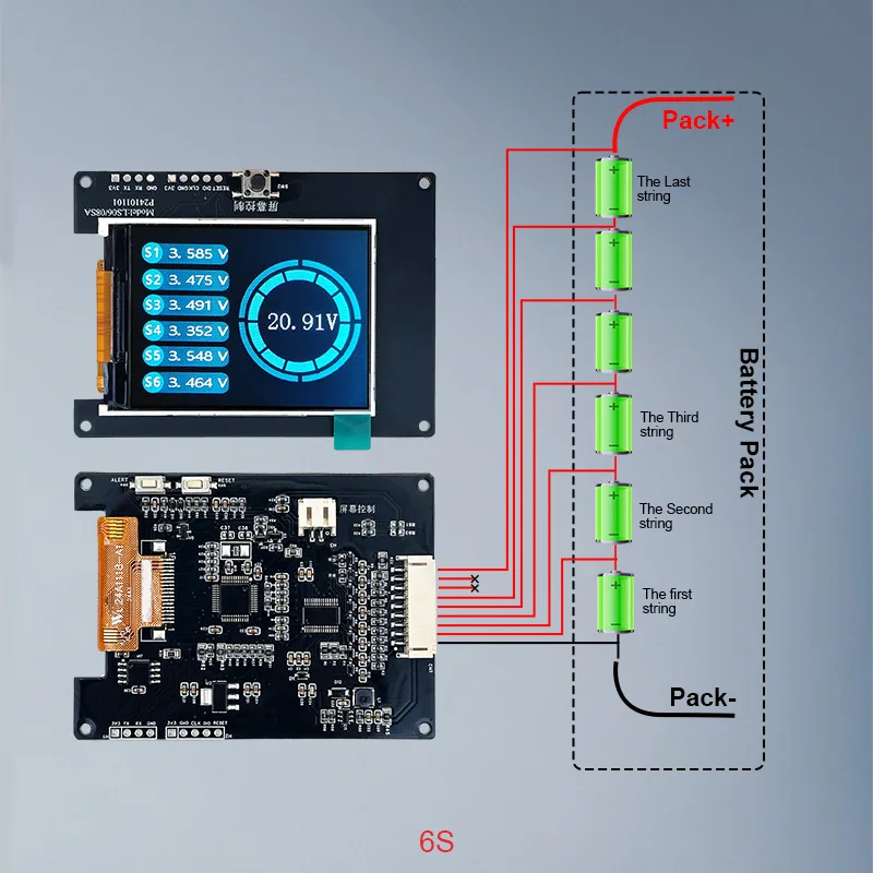 Heltec 4S 6S 8S Batteriespannungstester für Li-Ion-, LiFePO4- und LTO-Packs, Einzelzellen- und Serien-Spannungsmonitor – Detail 11