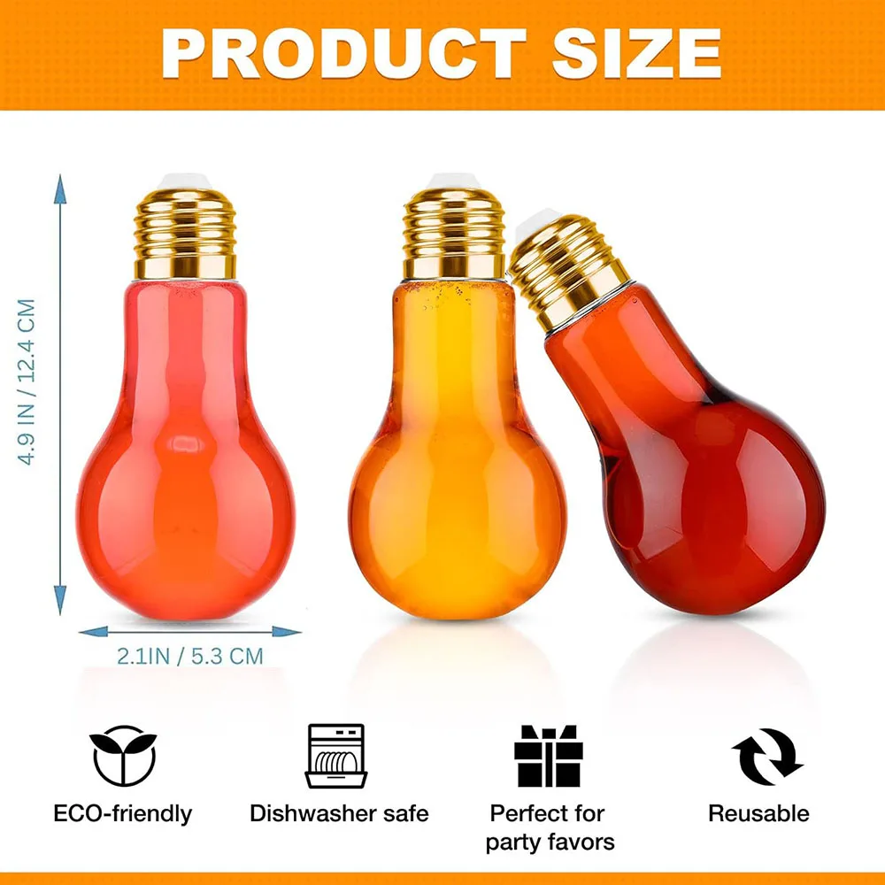 24Pcs Plastic Bulb Jar Light Bulb Shaped Acrylic Candy Boxes 3.4 oz for Crafts Light Bulb Gift Lightbulb Candy Containers 2