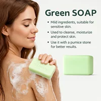 Barre de savon à l'huile d'arbre à thé pour hommes et femmes, nettoyage en profondeur, apaisant pour la peau sèche, soin des odeurs corporelles, exfolie et raffermit la peau, 100g 2