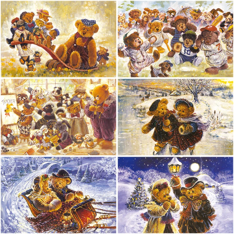 

5D DIY Diamond Painting Cute Cartoon Teddy Bears Embroidery Mosaic Pictures Full Drill Cross Stitch Kit Home Decor Festival Gift