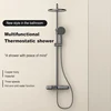 Thermostatic Shower Set Intelligent Three-Speed Home Wall-Mounted Shower Copper Shower Booster Waterfall Faucet 2