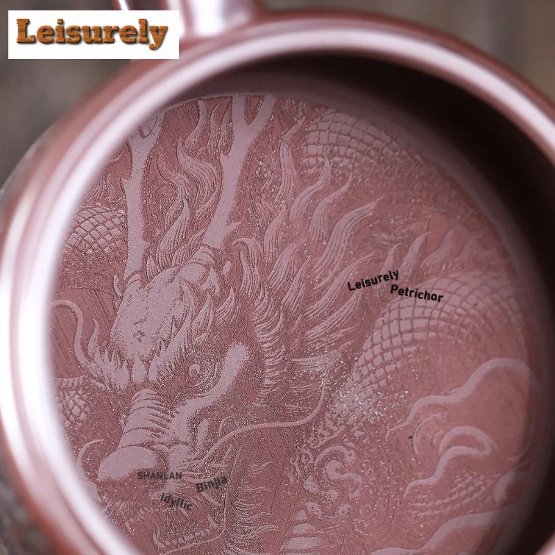 550ml Handmade Yixing Purple Clay Teapots Handmade Large Caliber Pot Raw Ore Stone Red Mud Kettle Zisha Tea Set Ornaments Gift