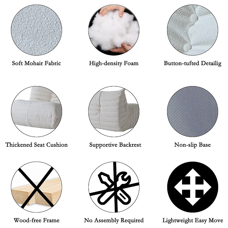 Teddy Fabric Bean Bag Sofa 3