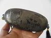 Collections chinese handwork carved belle & lotus bronze glasses case old box 1