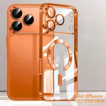 Cover Protettiva Trasparente di Lusso con Placcatura Morbida in TPU per iPhone 17 Pro Max, 17 Pro, Air, 17e, Compatibile con Custodia Magnetica in Silicone Magsafe