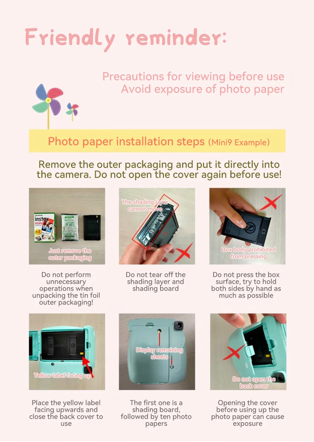 Description Picture 5 of itemOrigin Fujifilm Instax Mini Film Paper 10-60 Sheets for Fuji Instant Film Cameras Instax Mini 12 11 9 40 70 90 Link Liplay EVO