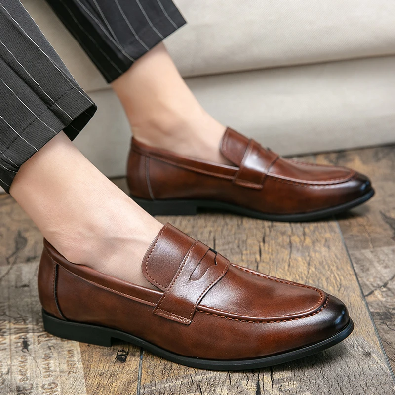 Flat Casual Business Leather Shoes Men Classic