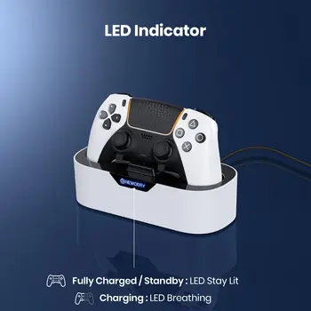 NEWDERY PS5 Single Controller Charging Station For PlayStation 5&DualSense Edge Controller Fast Charger Charging Stand Dock 5