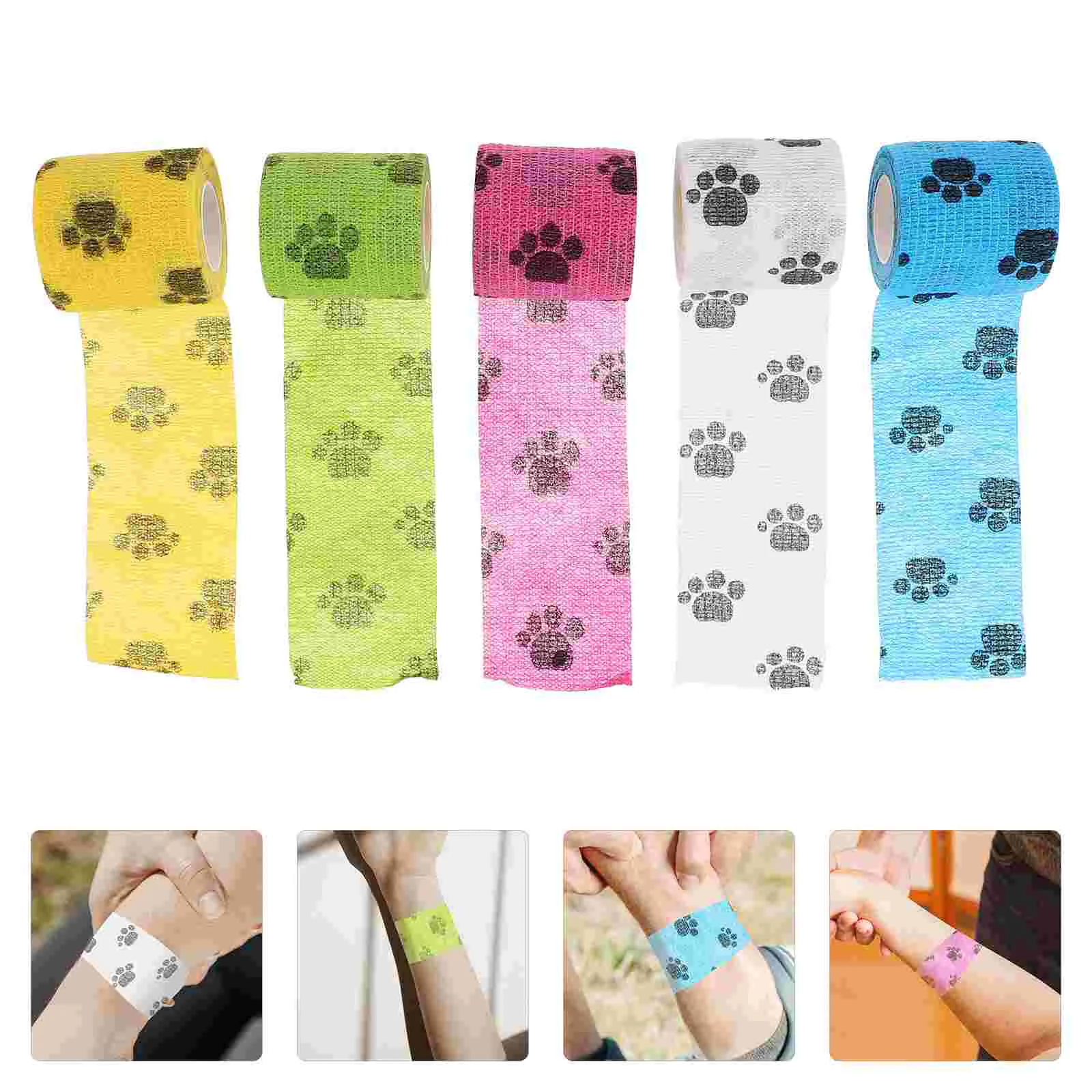

5 Rolls Self Adhesive Bandage Elastic Cat Pet Finger Accessory Sports Accessories Multifunction Multi-function Non-woven Fabric