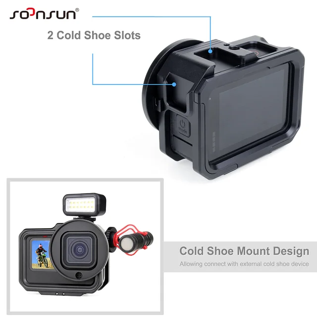 Nitze カメラケージ GoPro Hero 11用 ブラック - T-GP01A 並行輸入品 Nitze Cage for GoPro HERO 13⁄12 ⁄ 11⁄10 ⁄ 9 Camera, Camera Cage with  Magnetic Interface, 1⁄4\" Threaded Holes and 2 Cold Shoe for Microphone and  LED