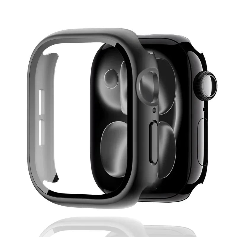 Enhanced PC Full Cover Watch Case with Tempered Glass Screen Protector, Anti‑Scratch Shell
