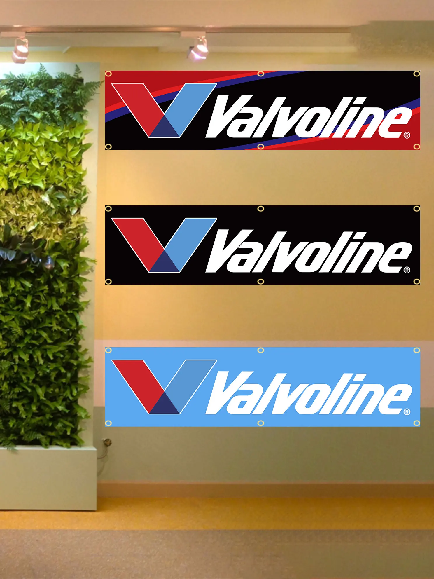 60X240Cm Valvolines Engine Oil Flag Banner Arazzo Bandiera Stampata In Poliestere Garage O All'Aperto Per La Decorazione