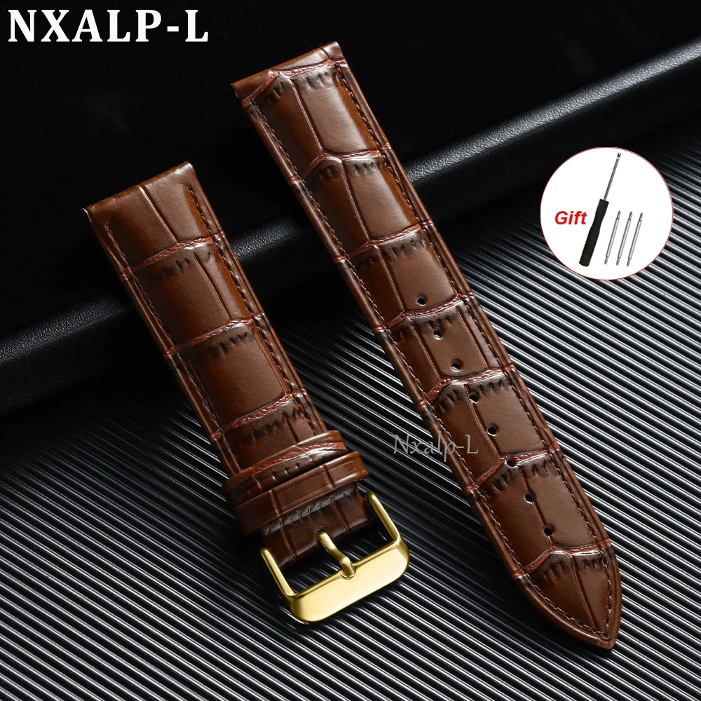 Premium Genuine Leather Watch Band Replacement Strap – Elegant Cowhide Wristband