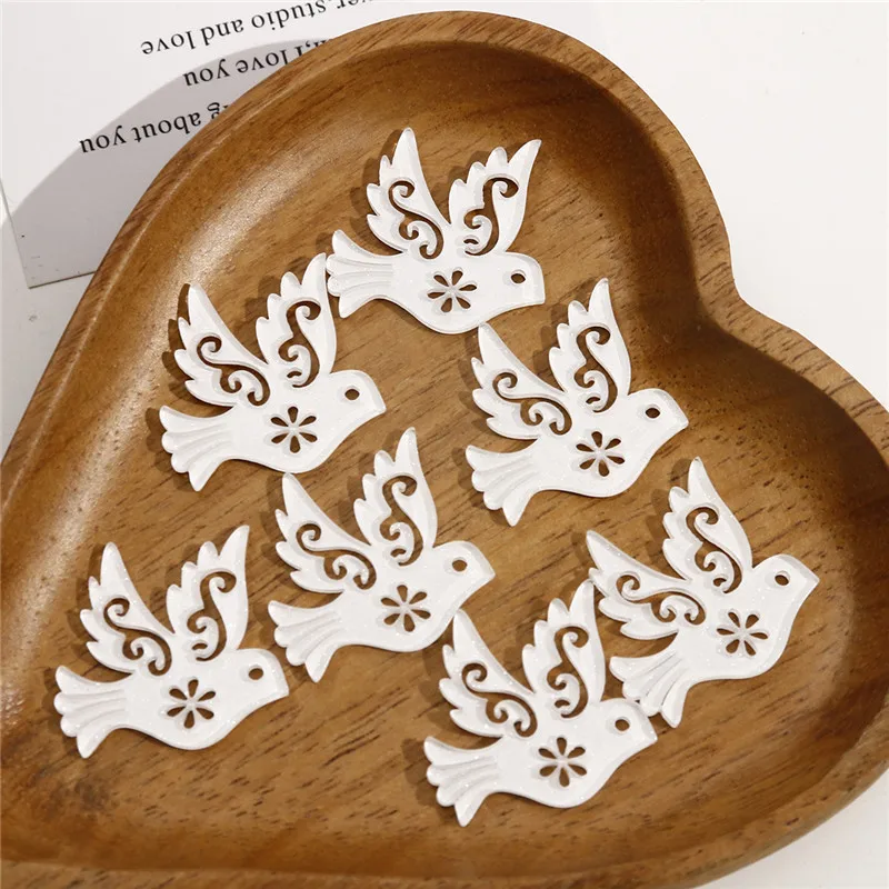

New arrived 50pcs/lot cartoon animals pigeon shape acrylic birds beads diy jewerly earring/garment pendant accessory