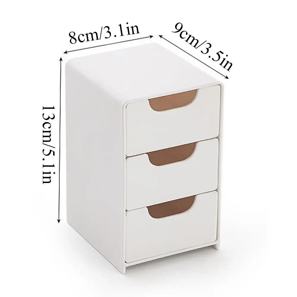 Chic 3-Tier Desk Organizer with Drawers - Ideal for Office Supplies, Jewelry & Cosmetics Storage - Portable Divider Box - 6