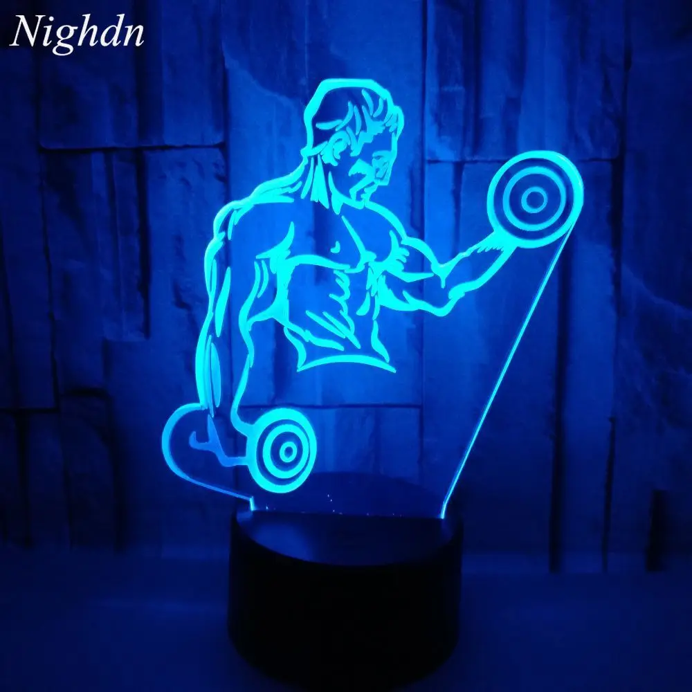 Nighdn3DLEDBodybuildingStrongMuscleManNightLight7ColorsDesk