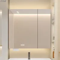Modern Wall-mounted Mirror Cabinet Stainless Steel Lighted & Anti-fog Smart Mirror Cabinets Designer Bathroom Furniture FYMC 2