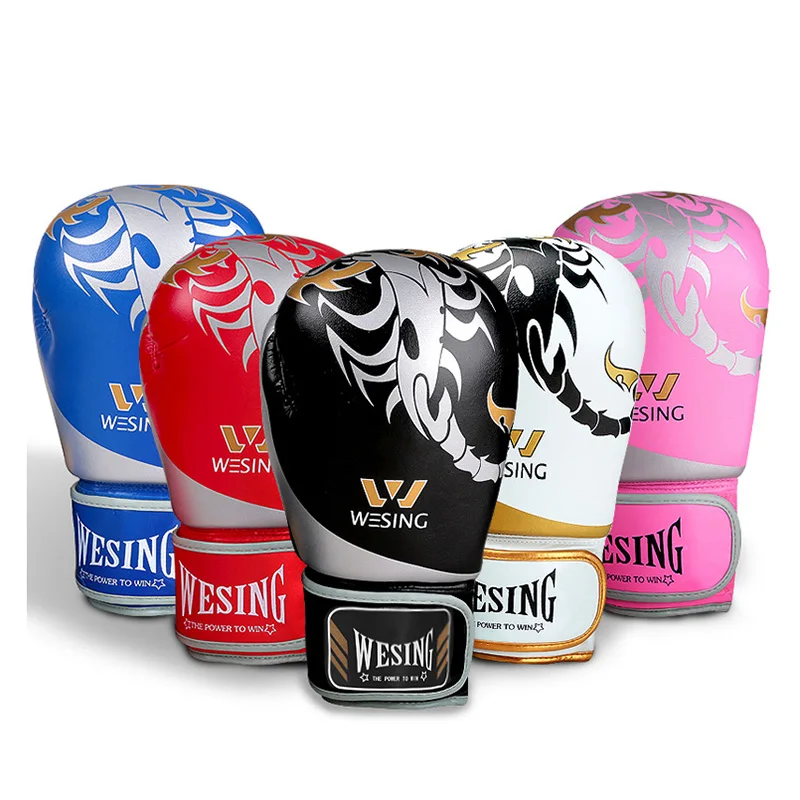 Wesing 6/10oz Kids Adults MMA Muay Thai Boxing Gloves Sanda Punch Bag Gloves Kickboxing Martial Arts Training Mitts DEO
