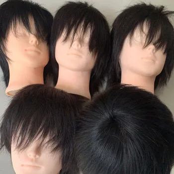 Testa di Manichino con Capelli Umani per Pratica di Parrucchiere, Styling e Formazione Estetica Maschile