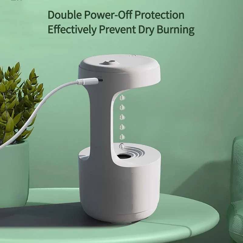 new small three-dimensional desktop water drop reverse flow home office silent spray water anti-gravity humidifier